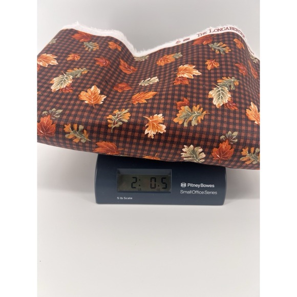 New Longaberger HTF Fall Gingham Check Fabric 2.5‎ yards Leaves Autumn Vintage - Picture 5 of 6